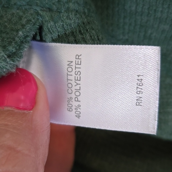 J. Jill Green Waffle Knit Top Size Small - Picture 7 of 8